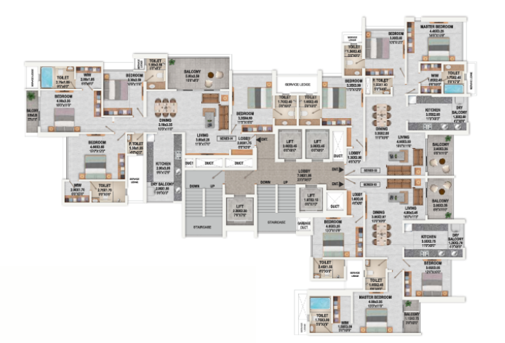 2 BHK Floor Plan